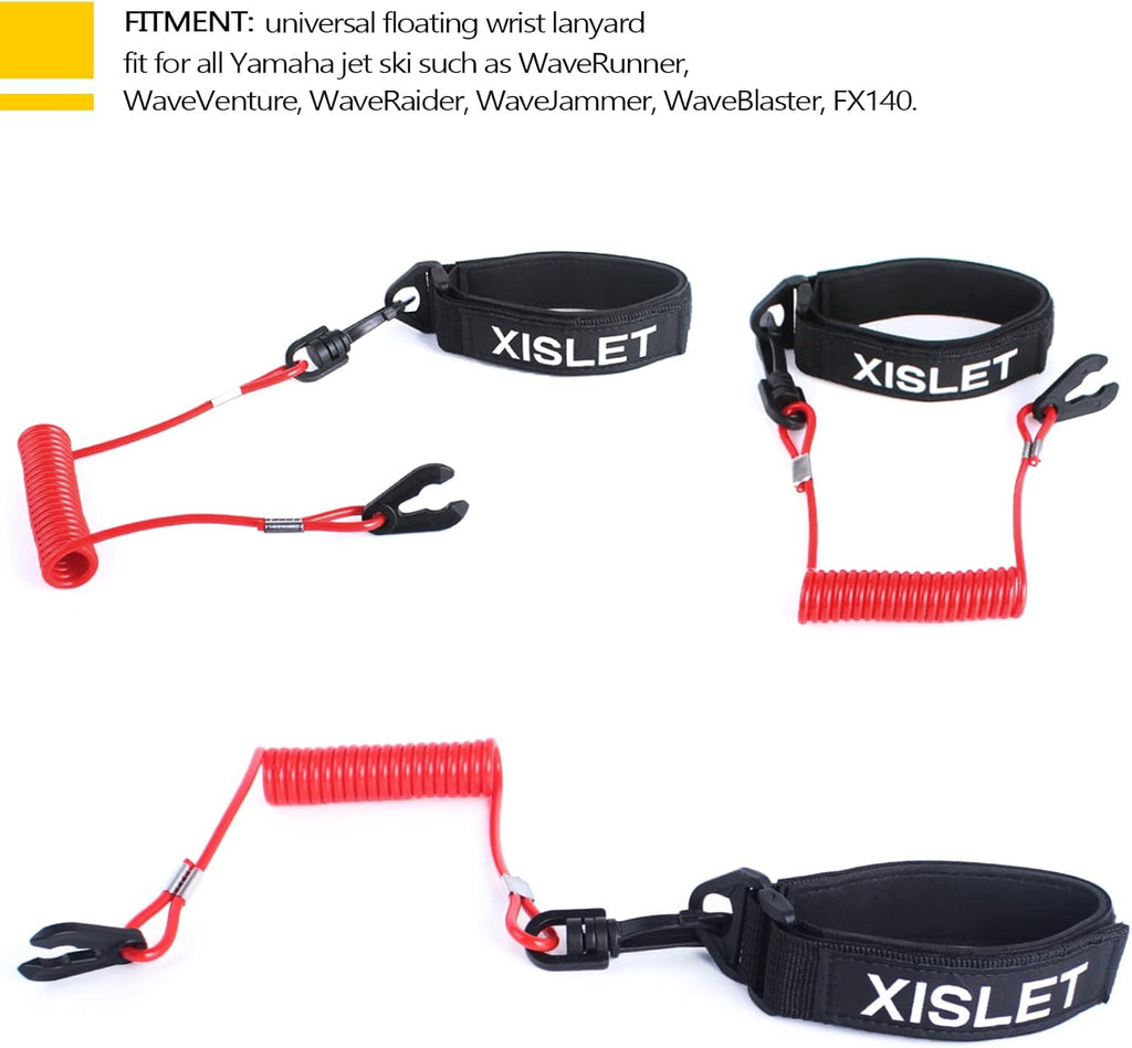 Yamaha Jet Ski Key Lanyard for Waverunner VX Cruiser FX Engine Safety Stop Tether Yamaha Kill Switch Lanyard Replace EW2-68348-00-00 Aftermarket 6K8-82556-00-00 Stop Kill Safety Lanyard