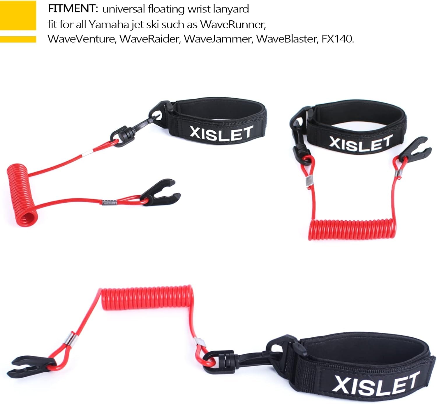 Yamaha Jet Ski Key Lanyard for Waverunner VX Cruiser FX Engine Safety Stop Tether Yamaha Kill Switch Lanyard Replace EW2-68348-00-00 Aftermarket 6K8-82556-00-00 Stop Kill Safety Lanyard