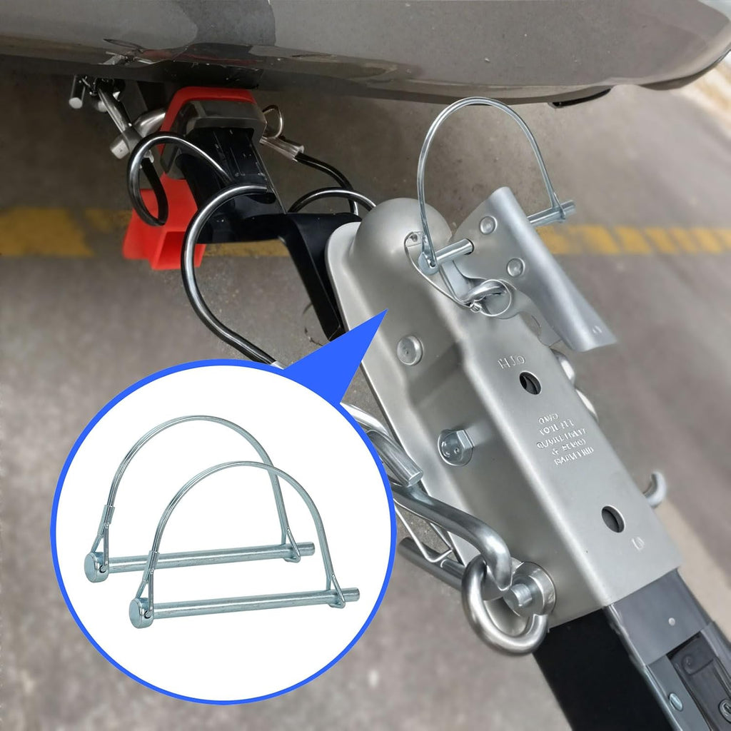 2Pcs Professional Level Trailer Coupler Pin 1/4" X 4"(6.3Mm X 100Mm),Premium Hitch Pin Trailer Hitch Pin,Upgrade Trailer Pin,Coupler Pin for Farm Trailers, Towing, Lawn,Camping Car