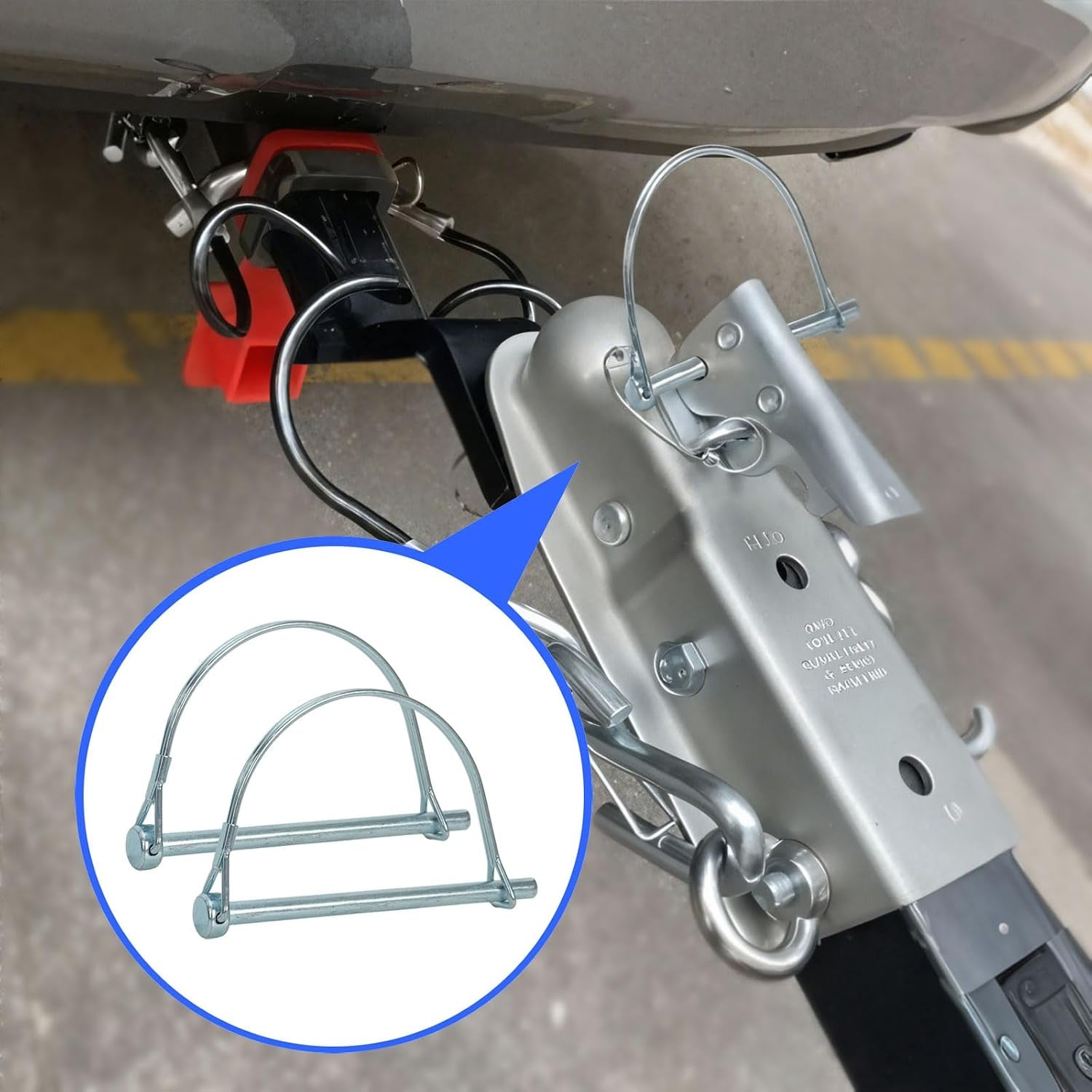 2Pcs Professional Level Trailer Coupler Pin 1/4" X 4"(6.3Mm X 100Mm),Premium Hitch Pin Trailer Hitch Pin,Upgrade Trailer Pin,Coupler Pin for Farm Trailers, Towing, Lawn,Camping Car