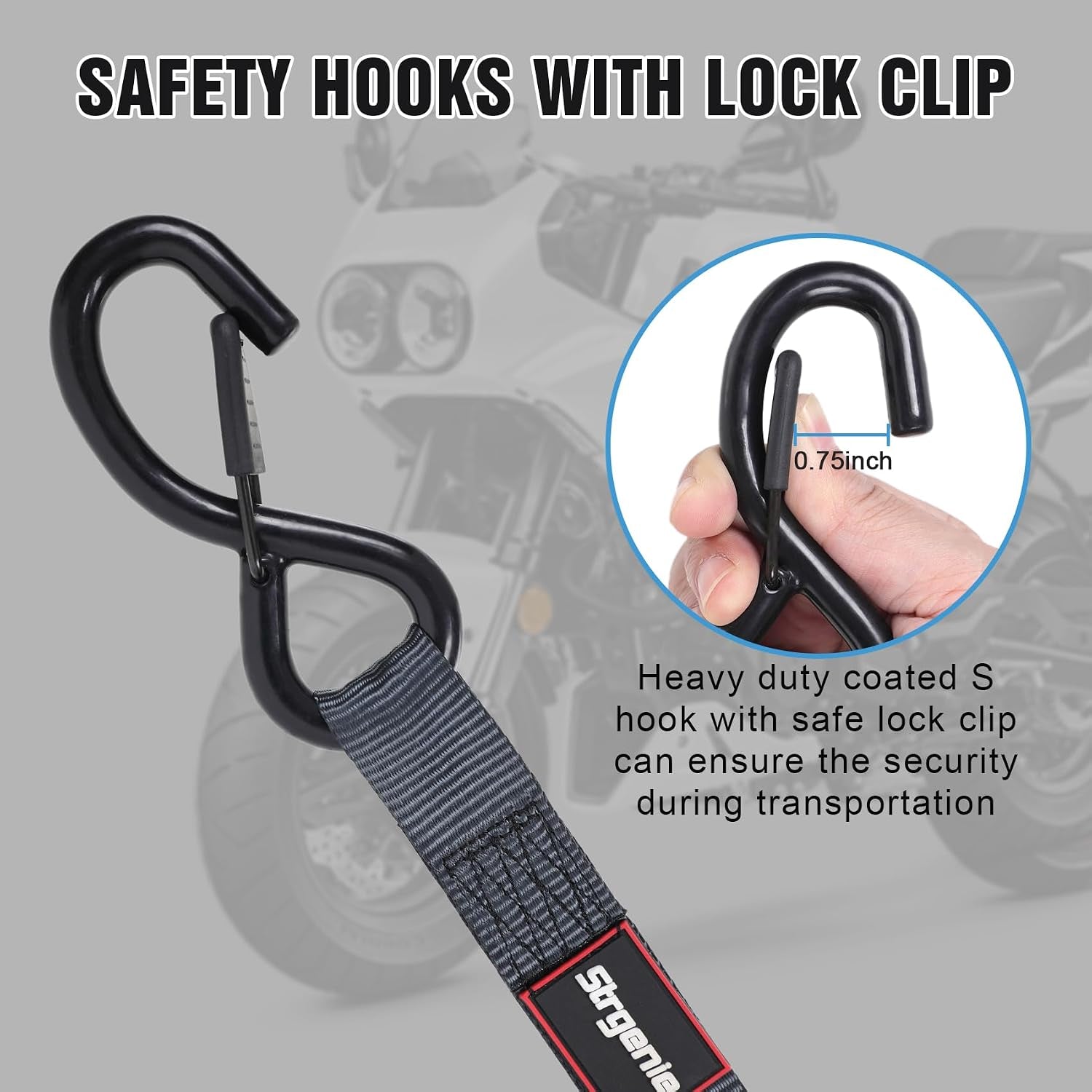 Retractable Ratchet Straps Automatic Ratchet Straps Self Retractable Ratchet Tie down Straps 4Pack 12FT Cargo Straps for Motorcycle, Truck, Boat