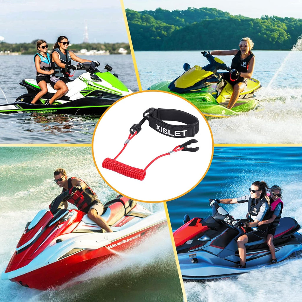 Yamaha Jet Ski Key Lanyard for Waverunner VX Cruiser FX Engine Safety Stop Tether Yamaha Kill Switch Lanyard Replace EW2-68348-00-00 Aftermarket 6K8-82556-00-00 Stop Kill Safety Lanyard