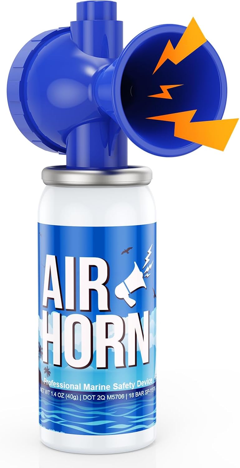 Nicehill 1.4oz Air Horn, 122dB Loud Safety Air Horns for Boating Emergency & Sporting Events, Handheld Marine Horn with Easy Button Operation for Warning Signals & Alerts, 1 Pack