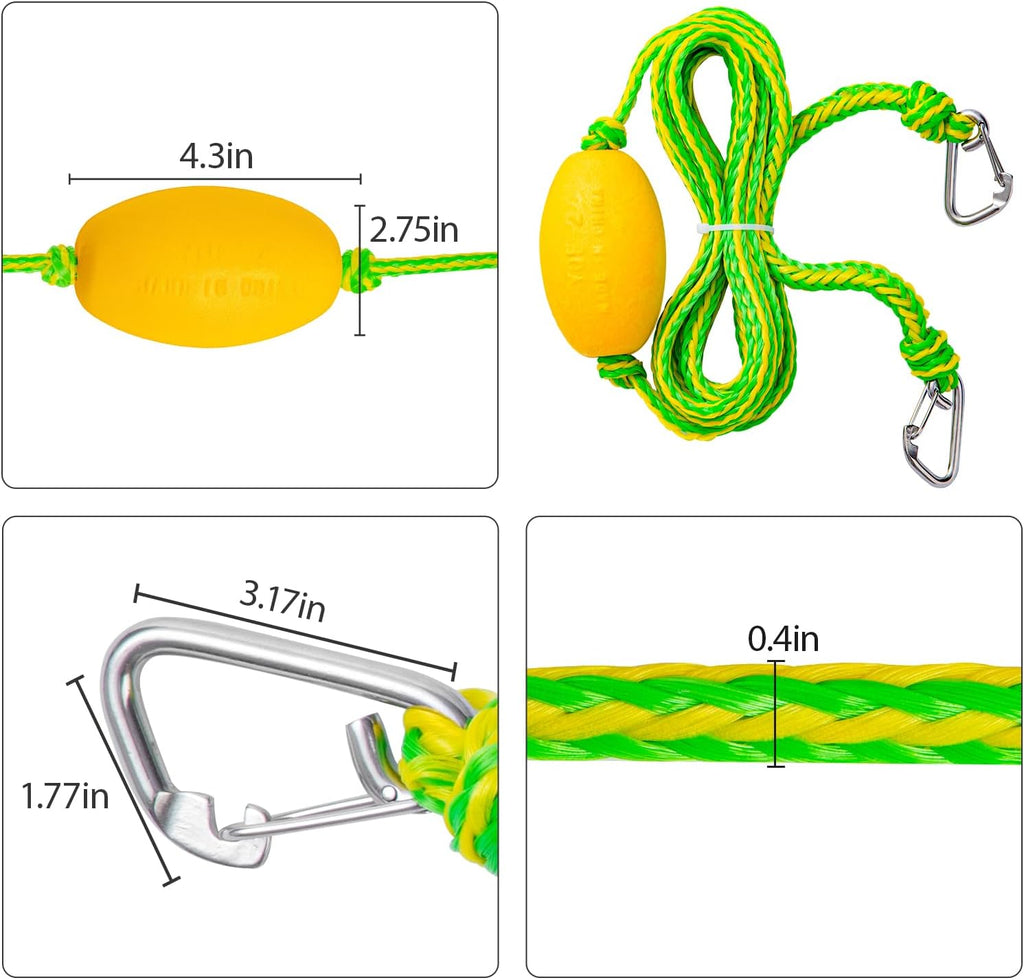 Jetski Tow Rope and Anchor Line – 40FT Floating Towing Rope for Jet Ski Rescue, PWC Recovery, and Anchor Lines for Bass Boats, Jon Boat, PWC, Seadoo – 2200 lbs Break Strength