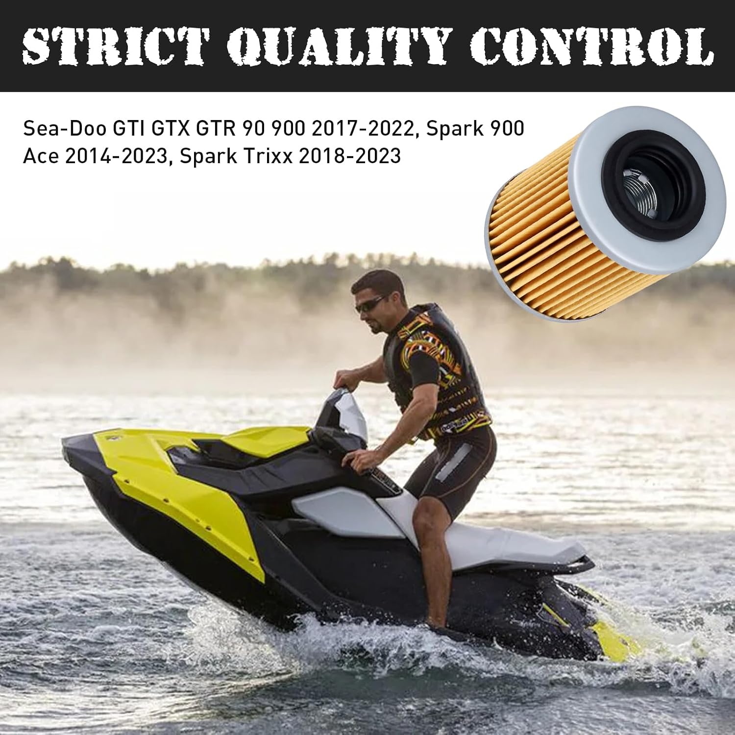 420956123 420256188 X3 Oil Filter for Can Am Maverick X3 1000r Max Turbo R RR Sea Doo Skidoo Spark Outlander 400 450 500 570 650 800 850 1000 420956120 ROTAX Ryker Renegade Commander Defender