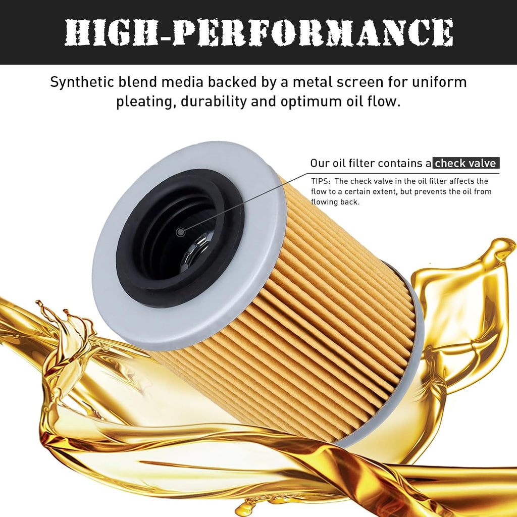 420956123 420256188 X3 Oil Filter for Can Am Maverick X3 1000r Max Turbo R RR Sea Doo Skidoo Spark Outlander 400 450 500 570 650 800 850 1000 420956120 ROTAX Ryker Renegade Commander Defender