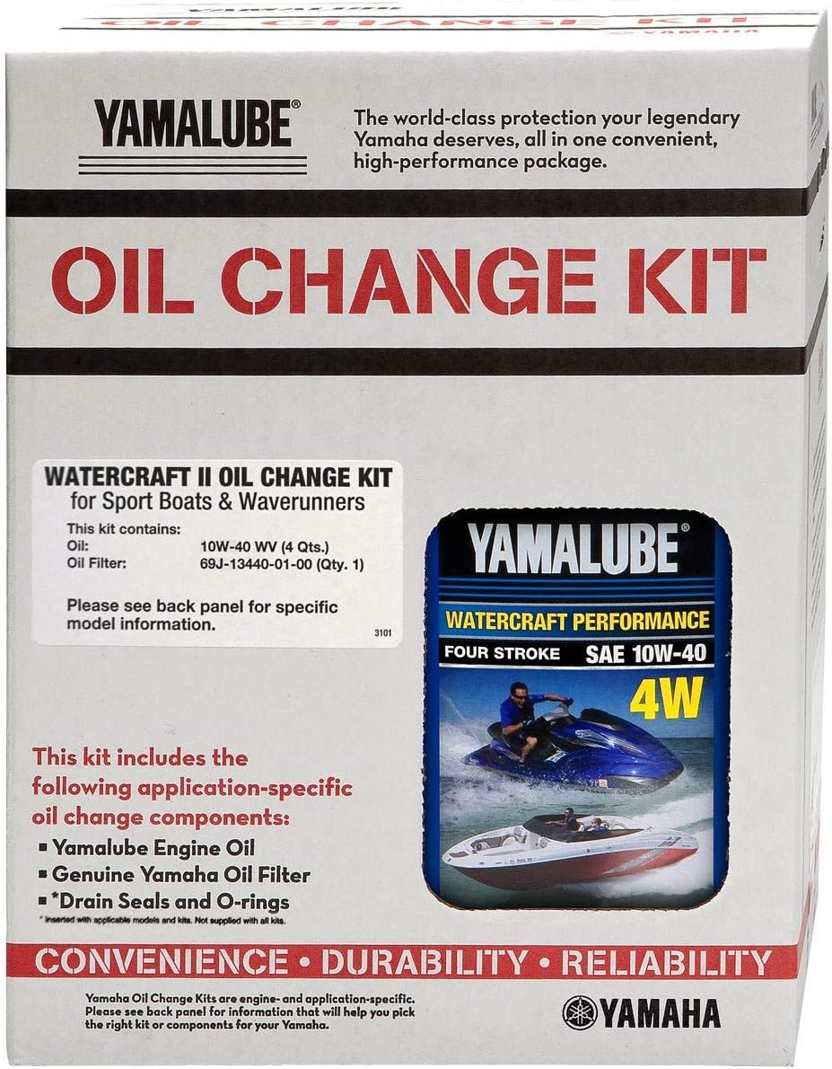 Yamaha Yamalube Watercraft II (10W-40) Oil Change Kit, #LUB-WTRCG-KT-10