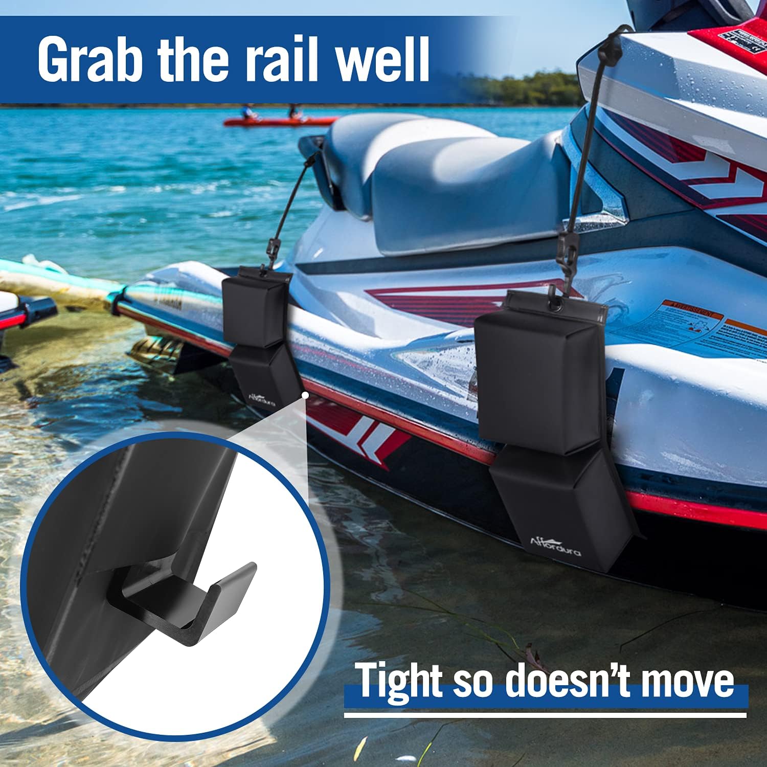 Affordura PWC Fender Bumper with Elastic Cords 2x 18.5 inch for Yamaha Jet Ski Dock Bumpers - 14 x 6 x 3.2 inch