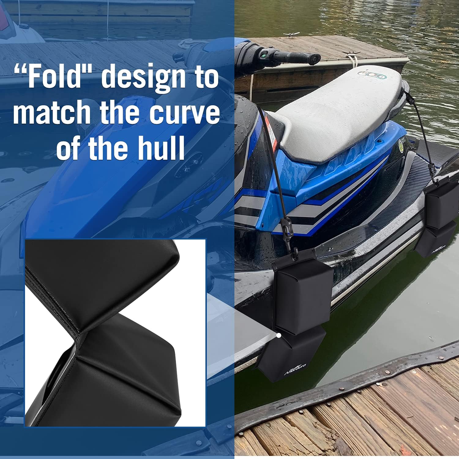 Affordura PWC Fender Bumper with Elastic Cords 2x 18.5 inch for Yamaha Jet Ski Dock Bumpers - 14 x 6 x 3.2 inch