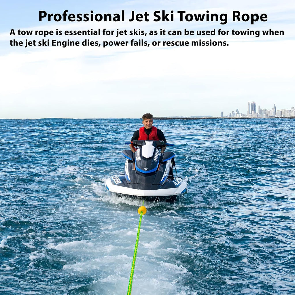 Jetski Tow Rope and Anchor Line – 40FT Floating Towing Rope for Jet Ski Rescue, PWC Recovery, and Anchor Lines for Bass Boats, Jon Boat, PWC, Seadoo – 2200 lbs Break Strength
