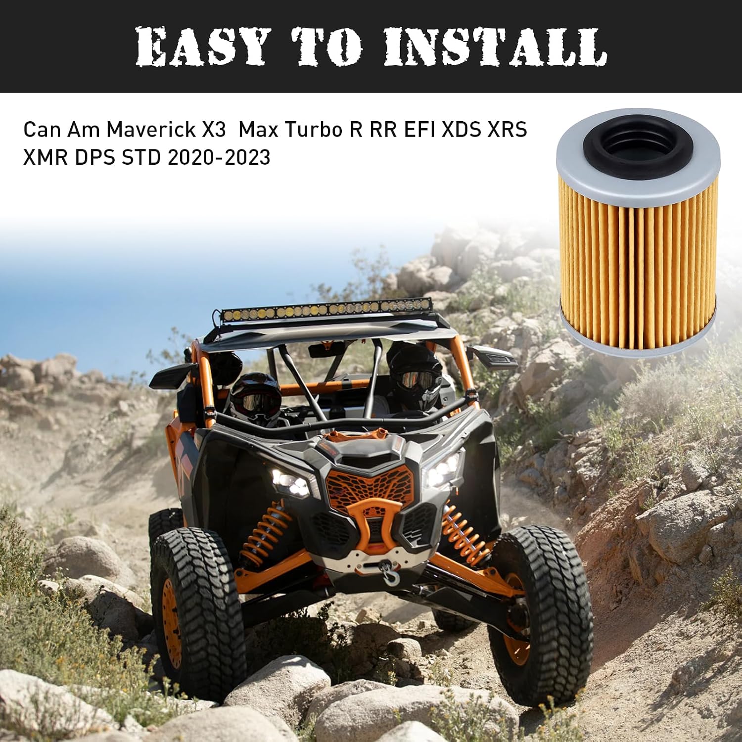 420956123 420256188 X3 Oil Filter for Can Am Maverick X3 1000r Max Turbo R RR Sea Doo Skidoo Spark Outlander 400 450 500 570 650 800 850 1000 420956120 ROTAX Ryker Renegade Commander Defender