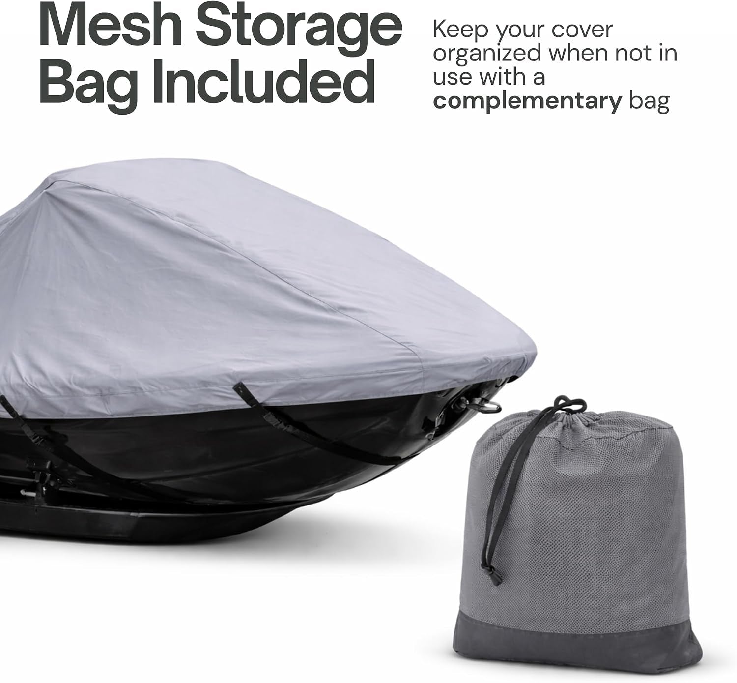 Trailerable Jet Ski Cover Personal Watercraft PWC Storage Compatible with Sea-Doo, Yamaha, Kawasaki, Polaris, Wet Jet, Honda, ARTCO Fits up to 140" (Charcoal Grey)