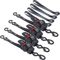 Retractable Ratchet Straps Automatic Ratchet Straps Self Retractable Ratchet Tie down Straps 4Pack 12FT Cargo Straps for Motorcycle, Truck, Boat