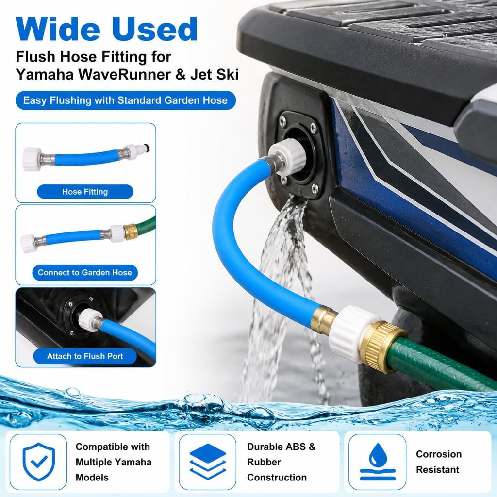 Flush Hose Fitting Ffor Yamaha Boat Waverunner LX VX VXR FXHO VX110 VX FX | for Yamaha Cruiser GP1800 GP1300 AR190 for Deluxe for Jet Ski