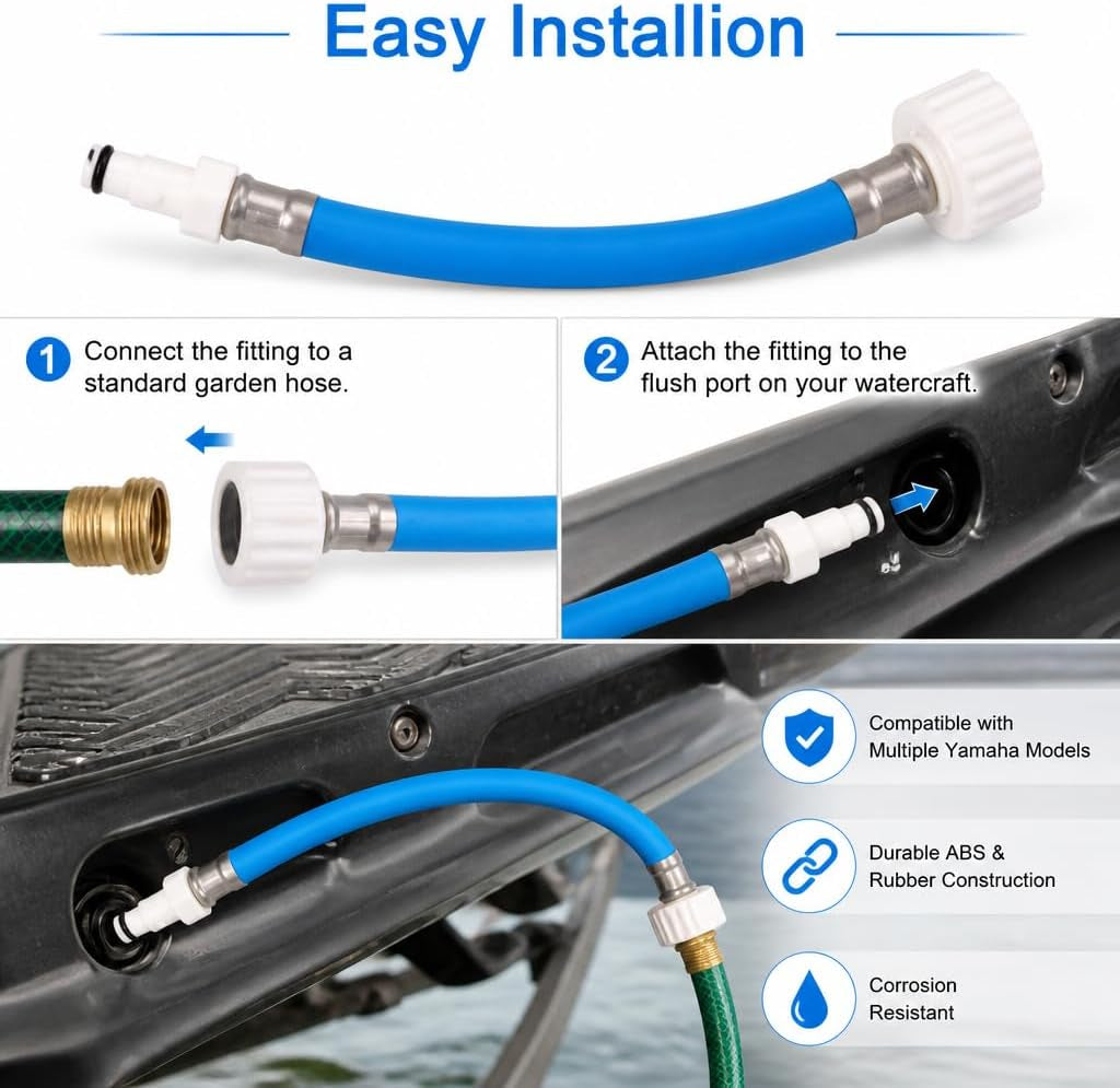 Flush Hose Fitting Ffor Yamaha Boat Waverunner LX VX VXR FXHO VX110 VX FX | for Yamaha Cruiser GP1800 GP1300 AR190 for Deluxe for Jet Ski
